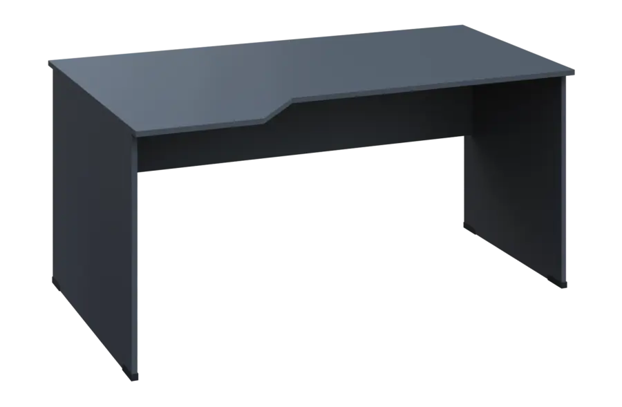 EZL 18 - 164 stůl kancelářský, rohový, levý, dřevěná podnož, deska 18 mm, široký 1600 mm, antracit